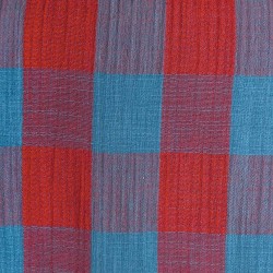 Mousseline Vichy - Turquoise & Cayenne MV4